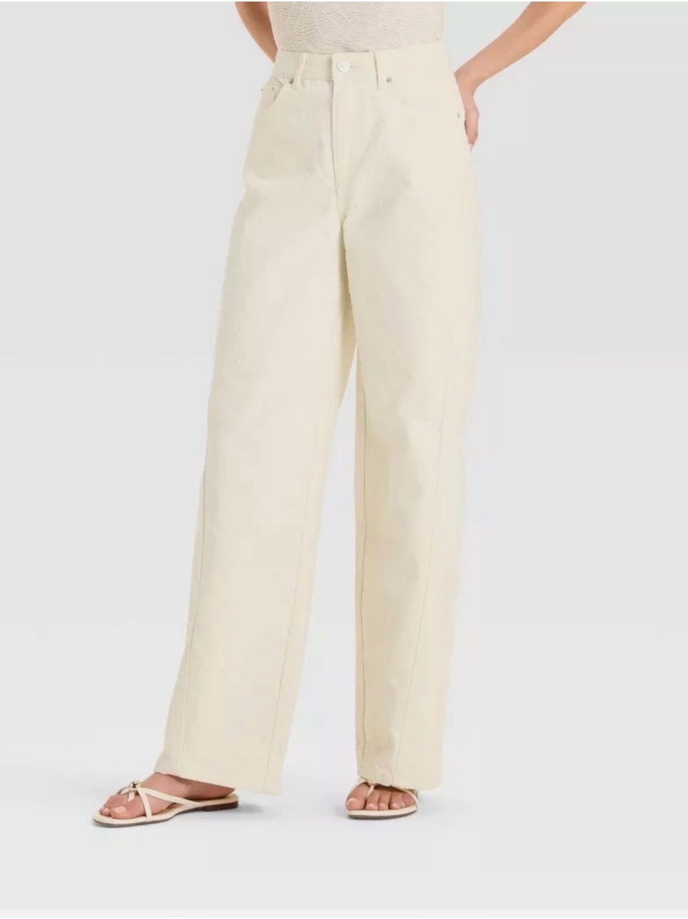 Future Collective Cream High-Rise Pants